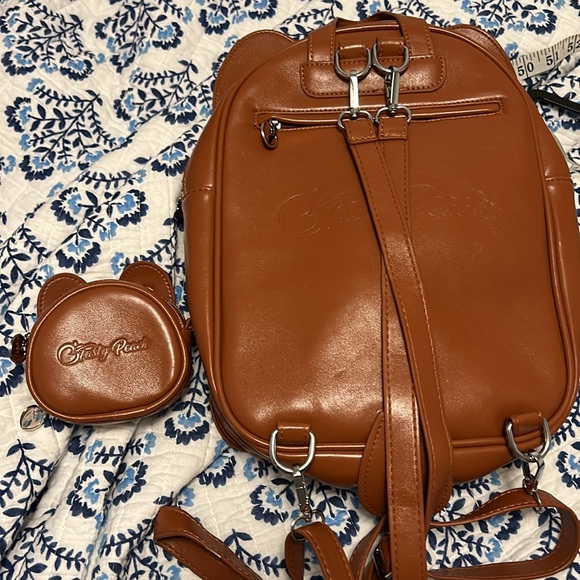 Tasty peach brown cat backpack and coin purse bundle - Picture 5 of 5